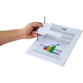 Archiv-Abheftbügel Bankers Box BBD-Clip, mit 50 blanko Etiketten, 100 Stück, blau