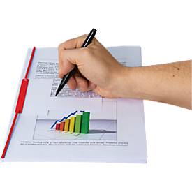 Archiv-Abheftbügel Bankers Box BBD-Clip, mit 50 blanko Etiketten, 100 Stück, rot