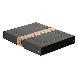 Archivbox Falken PURE Box Black A4, für bis zu 500 Blatt, mit Beschriftungsfeld, L 320 x B 240 x Füllhöhe 40 mm, Blauer Engel, FSC®-Pappe, schwarz