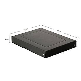 Archivbox Falken PURE Box Black A4, für bis zu 500 Blatt, mit Beschriftungsfeld, L 320 x B 240 x Füllhöhe 40 mm, Blauer Engel, FSC®-Pappe, schwarz