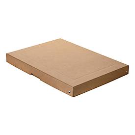 Archivbox Falken PureBox Nature A3, für bis zu 500 Blatt, mit Beschriftungsfeld, L 440 x B 320 x Füllhöhe 40 mm, FSC®-Pappe, braun