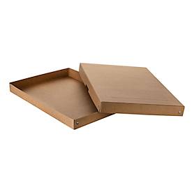 Archivbox Falken PureBox Nature A3, für bis zu 500 Blatt, mit Beschriftungsfeld, L 440 x B 320 x Füllhöhe 40 mm, FSC®-Pappe, braun