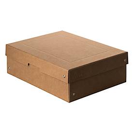 Archivbox Falken PureBox Nature A4, für bis zu 1250 Blatt, mit Beschriftungsfeld, L 320 x B 240 x Füllhöhe 100 mm, FSC®-Pappe, braun