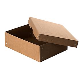 Archivbox Falken PureBox Nature A4, für bis zu 1250 Blatt, mit Beschriftungsfeld, L 320 x B 240 x Füllhöhe 100 mm, FSC®-Pappe, braun