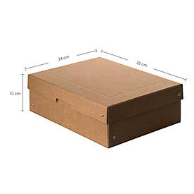 Archivbox Falken PureBox Nature A4, für bis zu 1250 Blatt, mit Beschriftungsfeld, L 320 x B 240 x Füllhöhe 100 mm, FSC®-Pappe, braun