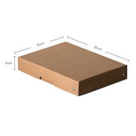 Archivbox Falken PureBox Nature A5, für bis zu 500 Blatt, mit Beschriftungsfeld, L 250 x B 180 x Füllhöhe 40 mm, FSC®-Pappe, braun