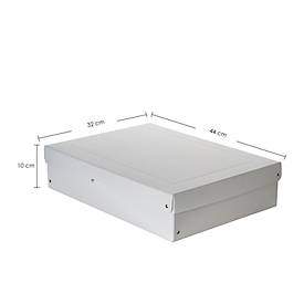 Archivbox Falken PureBox PRO A3, für bis zu 1250 Blatt, DIN ISO 16245-A, mit Beschriftungsfeld, L 440 x B 320 x Füllhöhe 100 mm, FSC®-Pappe, weiß