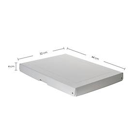 Archivbox Falken PureBox PRO A3, für bis zu 500 Blatt, DIN ISO 16245-A, mit Beschriftungsfeld, L 440 x B 320 x Füllhöhe 40 mm, FSC®-Pappe, weiß