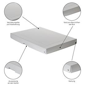 Archivbox Falken PureBox PRO A3, für bis zu 500 Blatt, DIN ISO 16245-A, mit Beschriftungsfeld, L 440 x B 320 x Füllhöhe 40 mm, FSC®-Pappe, weiß