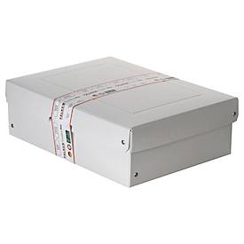 Archivbox Falken PureBox PRO A4, für bis zu 1250 Blatt, DIN ISO 16245-A, mit Beschriftungsfeld, L 320 x B 240 x Füllhöhe 100 mm, FSC®-Pappe, weiß