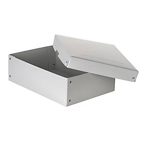 Archivbox Falken PureBox PRO A4, für bis zu 1250 Blatt, DIN ISO 16245-A, mit Beschriftungsfeld, L 320 x B 240 x Füllhöhe 100 mm, FSC®-Pappe, weiß
