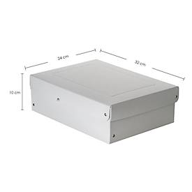 Archivbox Falken PureBox PRO A4, für bis zu 1250 Blatt, DIN ISO 16245-A, mit Beschriftungsfeld, L 320 x B 240 x Füllhöhe 100 mm, FSC®-Pappe, weiß