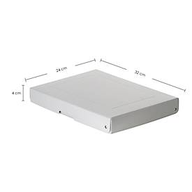 Archivbox Falken PureBox PRO A4, für bis zu 500 Blatt, DIN ISO 16245-A, mit Beschriftungsfeld, L 320 x B 240 x Füllhöhe 40 mm, FSC®-Pappe, weiß