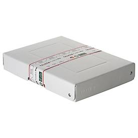 Archivbox Falken PureBox PRO A5, für bis zu 500 Blatt, DIN ISO 16245-A, mit Beschriftungsfeld, L 250 x B 180 x Füllhöhe 40 mm, FSC®-Pappe, weiß