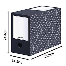 Archivschachtel BANKERS BOX® Décor, FSC®-zertifizierter Karton, B 150 x T 345 x H 253 mm ,für DIN A4 Formate, mitternachtsblau, 5 Stück