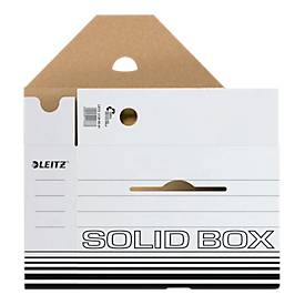 Archivschachtel Leitz Solid Box 6128 100 mm, DIN A4, für 900 Blatt, 10 Stück, weiß