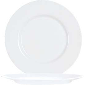 Arcoroc Everyday Uni flacher Teller 19 cm, gehärtetes Glas, Blanc, spülmaschinen- & mikrowellengeeignet, 6 St