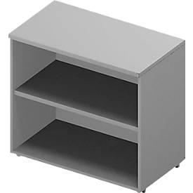 ARLON OFFICE boekenkast, 2 OH, 1 regelbare legbord, B 800 x D 450 x H 730 mm, lichtgrijs/aluminium
