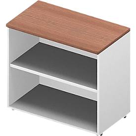 ARLON OFFICE boekenkast, 2 OH, 1 regelbare legbord, B 800 x D 450 x H 730 mm, notendecor/wit