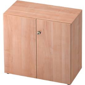 Armario archivador TOPAS LINE, 2 alturas de archivador, puertas con cerradura, decorado en nogal/decorado en nogal