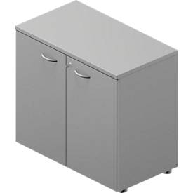 Armario auxiliar de puertas batientes ARLON-OFFICE, An 800 x P 450 x Al 730 mm, gris