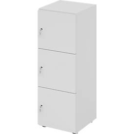 Armoire à casiers verrouillables Topas Line, 3 hauteurs de classeurs, 3 compartiments, serrure à cylindre, L 400 x P 420 x H 1100 mm, gris/gris