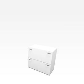 Armoire à dossiers suspendus X-TIME-WORK, 2 tiroirs, 860 x 430 x 860 mm, blanc/blanc