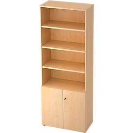 Armoire à étagères TOPAS LINE, 4 HC Étagère/2 HC Portes, érable/érable