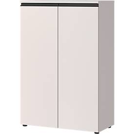 Armoire à portes battantes Aalborg - panneau de particules - L 810 x P 400 x H 1200 mm - 2 portes et  2 tablettes - cachemire