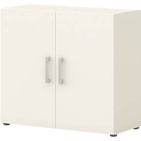 Armoire à portes battantes TEMPIO -  en bois - 2 OH - l.800 x P 340 x H 720 mm - blanc/blanc