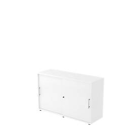 Armoire à portes coulissantes, 2 HC, l. 1200 x P 400 x H 748 mm, blanc/blanc