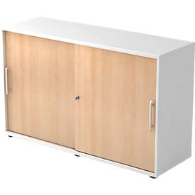 Armoire à portes coulissantes, 2 HC, l. 1200 x P 400 x H 748 mm, coloris chêne
