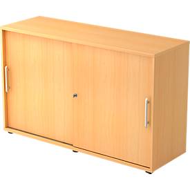 Armoire à portes coulissantes, 2 HC, l. 1200 x P 400 x H 748 mm, coloris hêtre