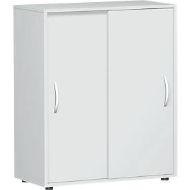 Armoire à portes coulissantes Alicante, 3 hauteurs de classeurs, l. 800 x P 400 x H 1104 mm, gris clair