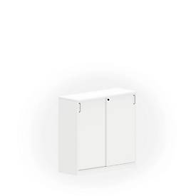 Armoire à portes coulissantes NEVADA - bois - L 1200 x P 445 x H 1155 mm - 3 HC - blanc