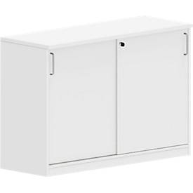 Armoire à portes coulissantes NEVADA - en bois - L 1200 x P 445 x H 825 mm - 2 HC - blanc