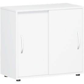 Armoire à portes coulissantes PALENQUE, 2 HC, l. 800 x P 400 x H 752 mm, blanc