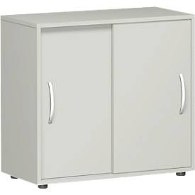 Armoire à portes coulissantes PALENQUE, 2 HC, l. 800 x P 400 x H 752 mm, gris clair