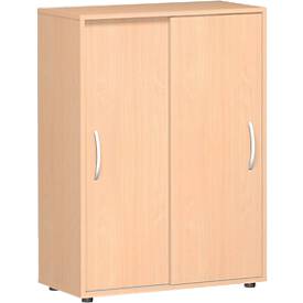 Armoire à portes coulissantes PALENQUE, 3 HC, l. 800 x P 400 x H 1104 mm, hêtre