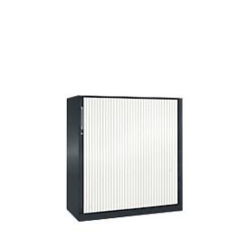 Armoire à rideau coulissant ASISTO C 3000, 3 hauteurs de classeurs, avec rideau coulissant acoustique, largeur 1200 mm,