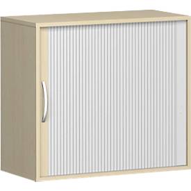 Armoire à rideau coulissant transversal PALENQUE, 2 HC, l. 800 x P 400 x H 752 mm, érable