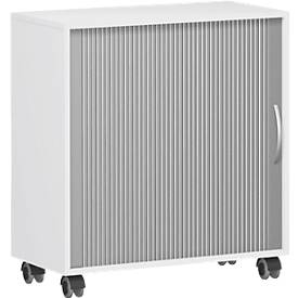 Armoire à rideau coulissant transversal PALENQUE, l. 800 x P 400 x H 791 mm, blanc