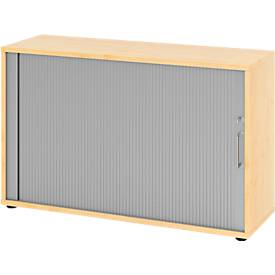 Armoire à rideau transversal Breno, 2 HC, verrouillable, empilable, L 1200 x P 400 x H 748 mm, panneau de particules, érable