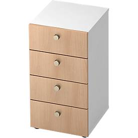 Armoire à tiroirs TOPAS LINE, 2 HC, L 400 mm, blanc/décor chêne