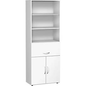 Armoire combinée à dossiers suspendus ALICANTE, 6 HC,  l. 800 mm, blanc