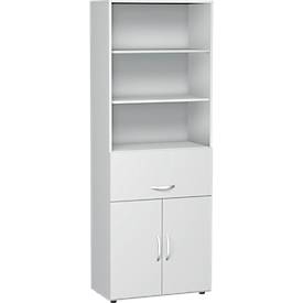 Armoire combinée à dossiers suspendus ALICANTE, 6 HC,  l. 800 mm, gris clair