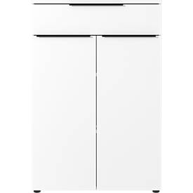 Armoire combinée Porto, 1 tiroir, 2 portes et 2 étagères, 2 HC, L 810 x P 400 x H 1200 mm, blanc