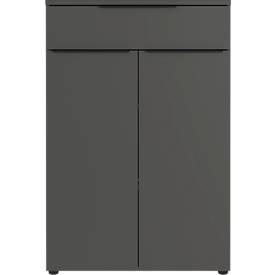 Armoire combinée Porto, 1 tiroir, 2 portes et 2 étagères, 2 HC, L 810 x P 400 x H 1200 mm, graphite