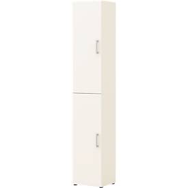 Armoire de bureau TEMPIO, en bois, 2 portes, 6 OH, L 400 x P 340 x H 2130 mm, blanc/blanc