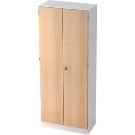 Armoire de classement, 5 HC, verrouillable, l. 800 x P 420 x H 2004 mm, blanc/chêne
